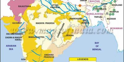 Thematische Karte von Indien - Thematische Karte Indien (Südasien