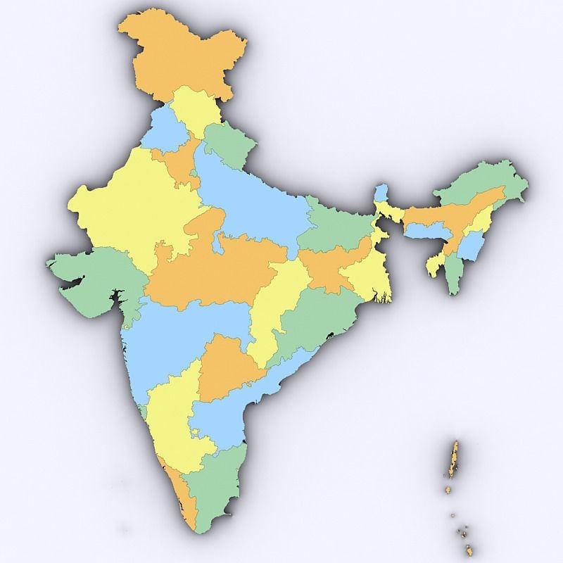 3d-Karte Indien