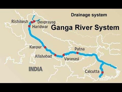 Ganges in Indien Karte