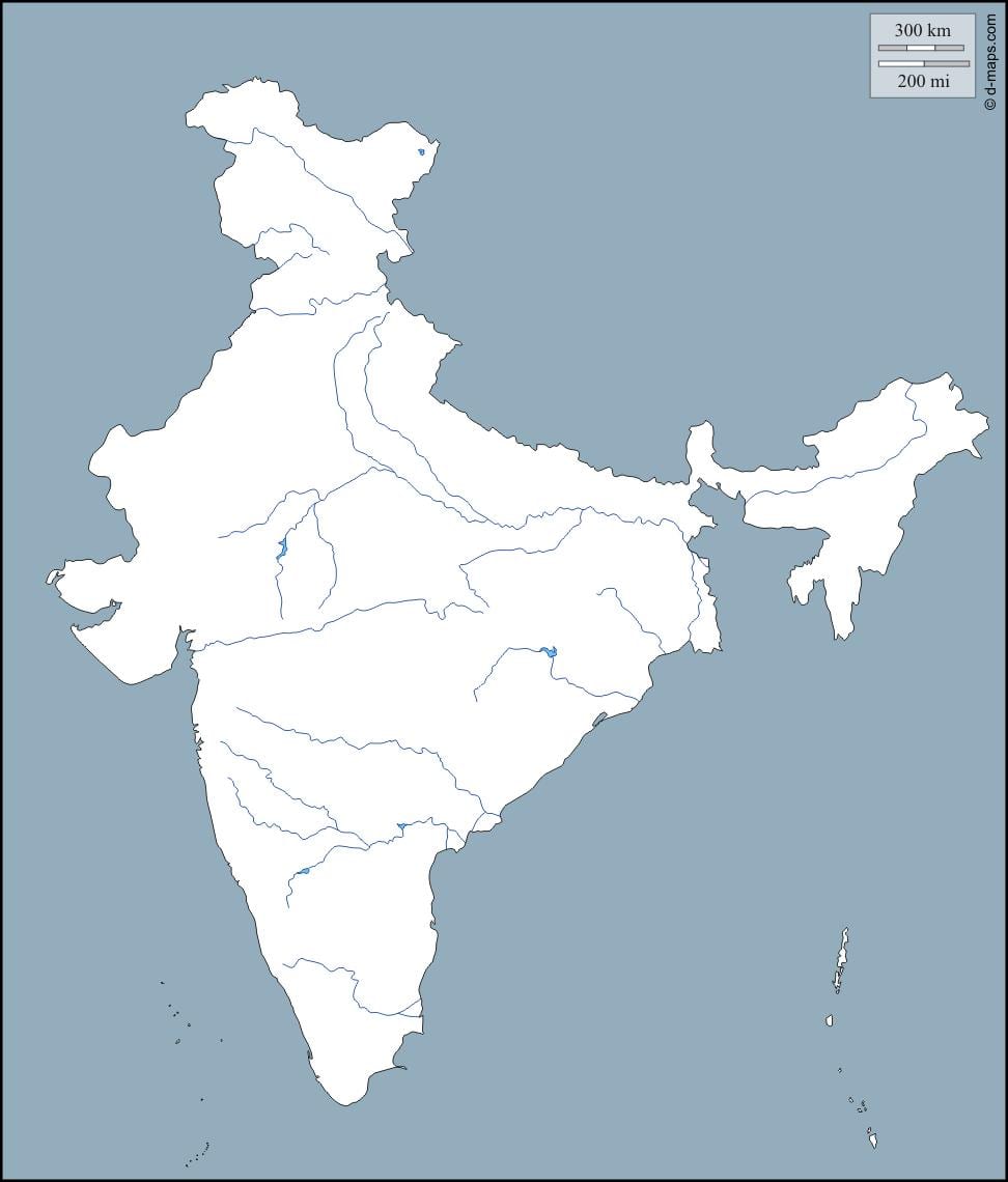 Indien Fluss übersichtskarte