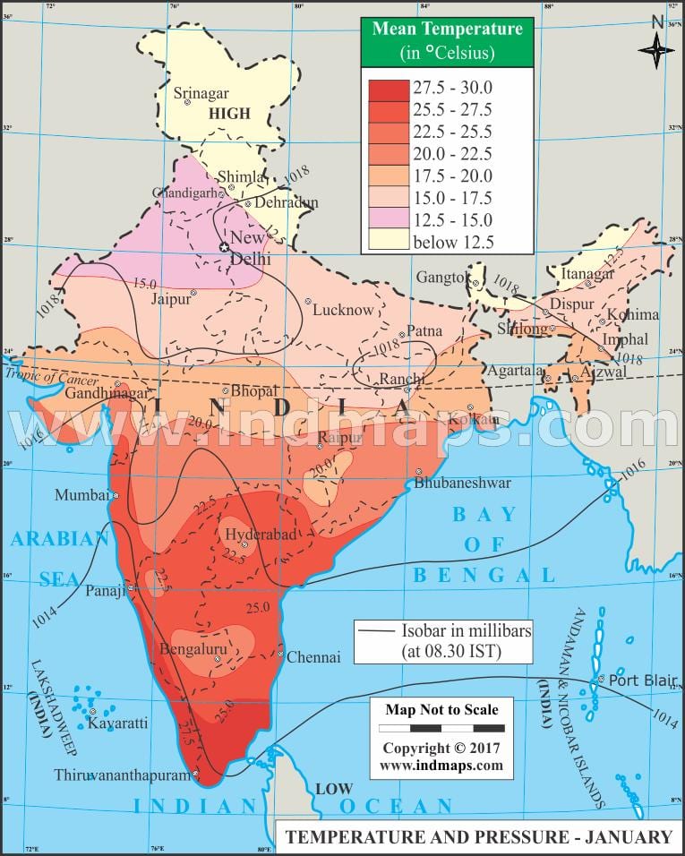 Temperatur Karte Indien