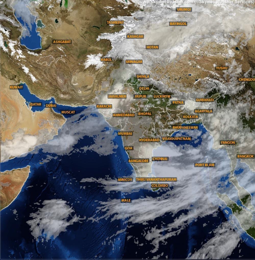 Indien satellite Wetter Karte