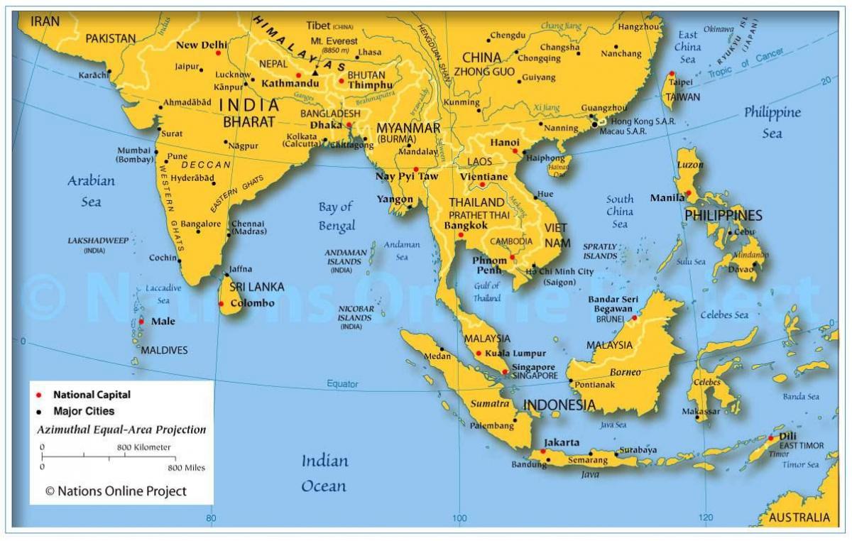 Karte des indischen Subkontinents