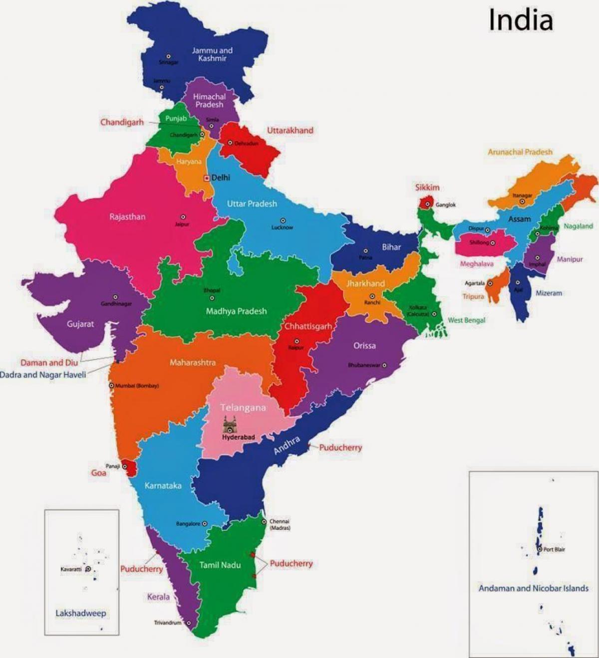 Karte Der Staaten Und Hauptstadte Von Indien Indien Karte Mit Hauptstadten Und Staaten Sud Asien Asia