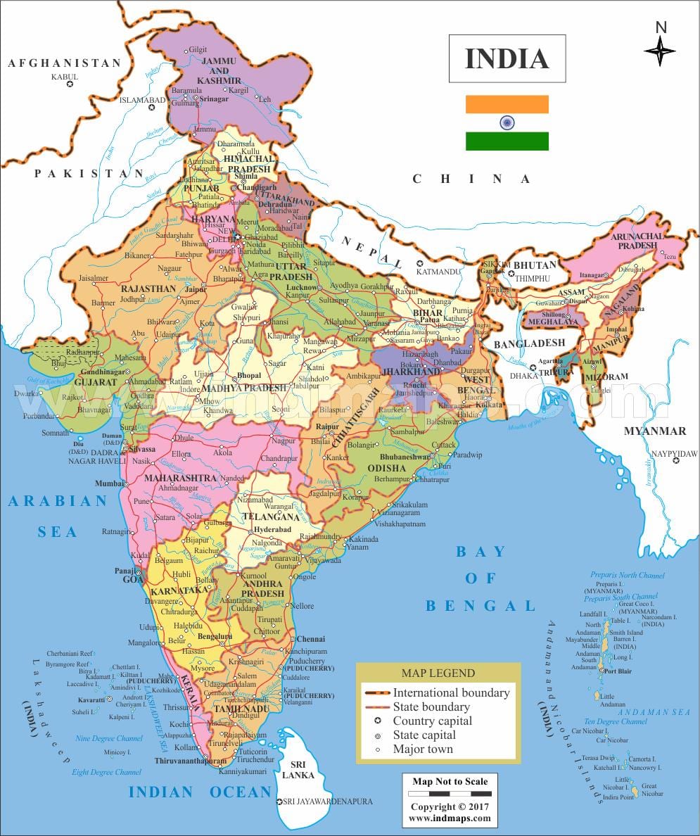 Karte Indien