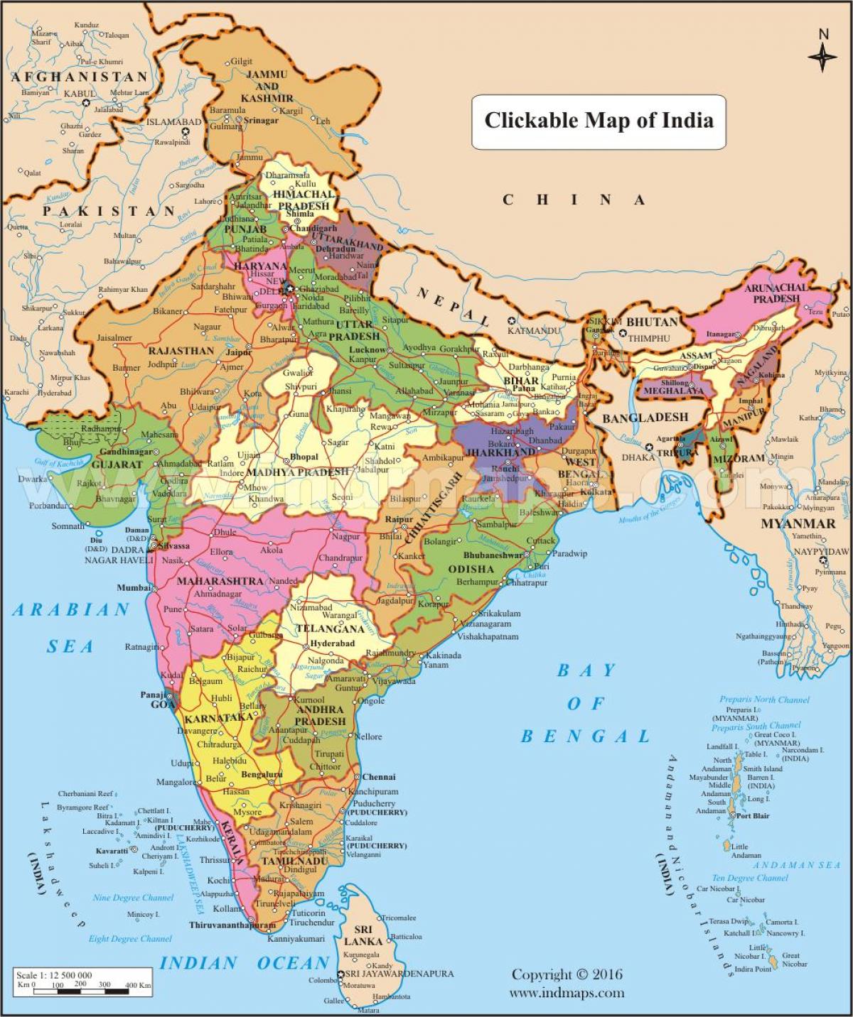 Karte von Indien-Bild - Bild der Karte von Indien (Südasien - Ostasien)