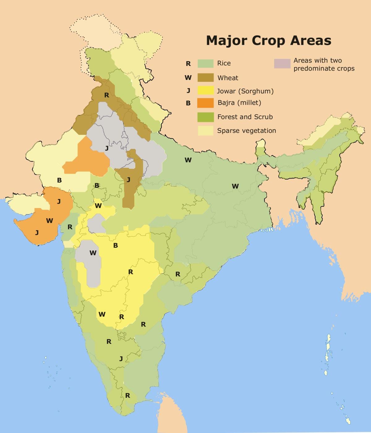 Karte der Landwirtschaft in Indien