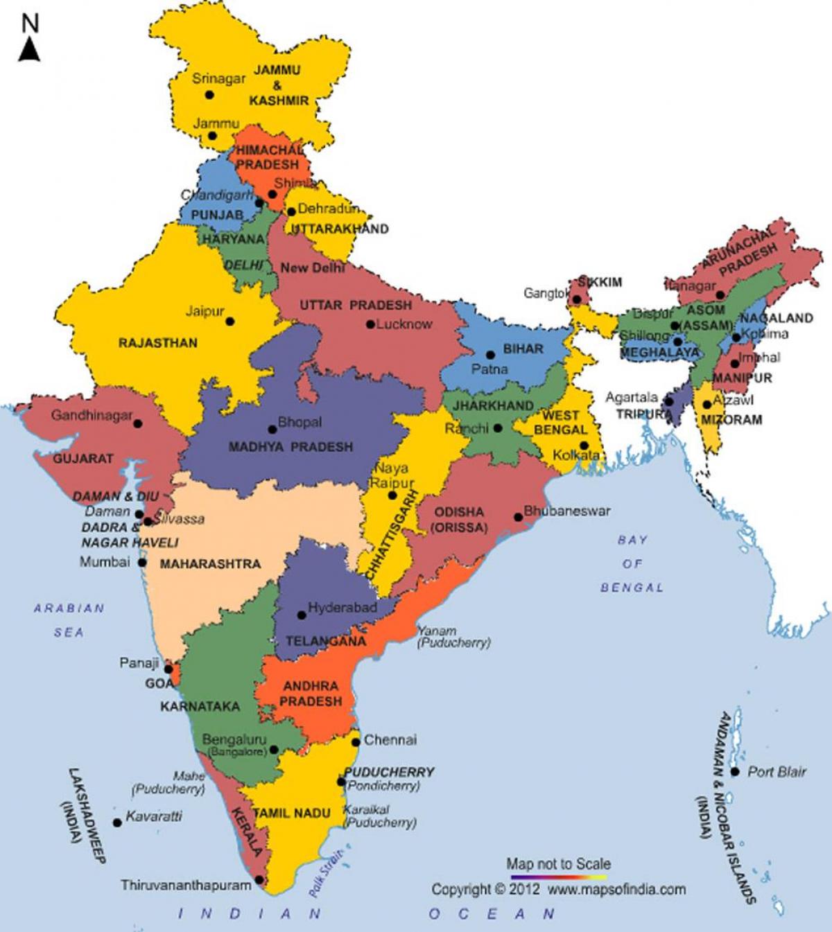 Neueste Karte Von Indien 