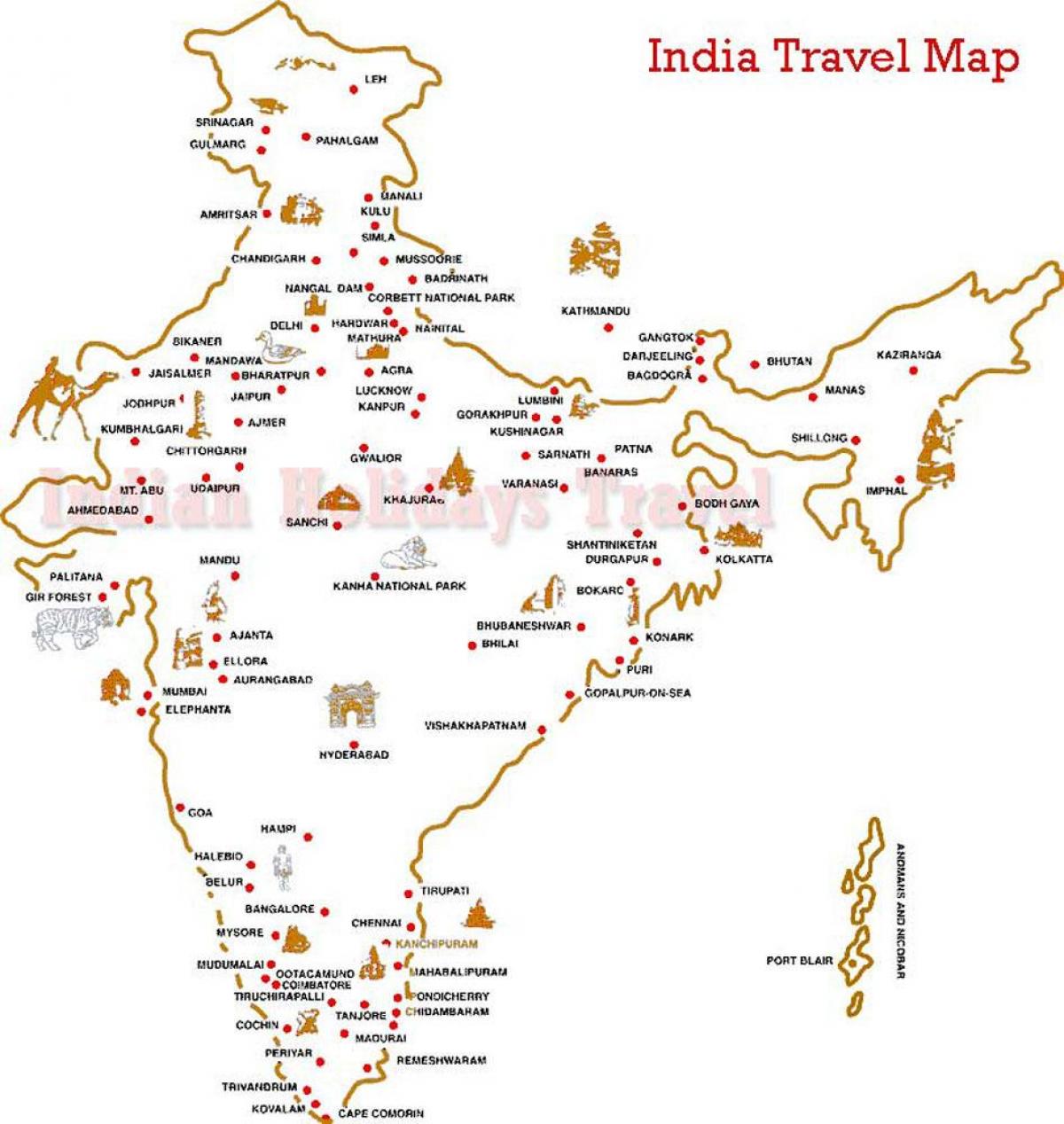 Reise-Karte Indien