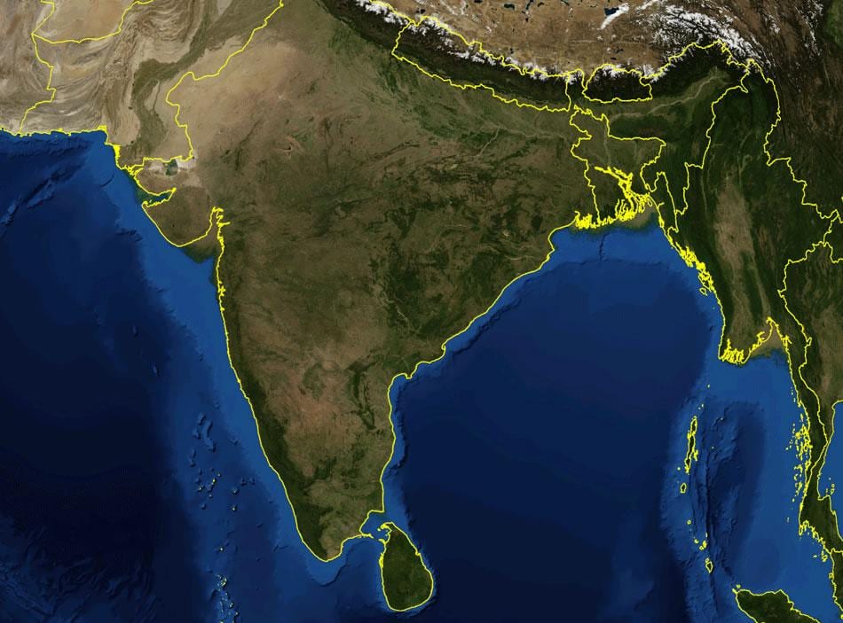 Karte von Indien satellite