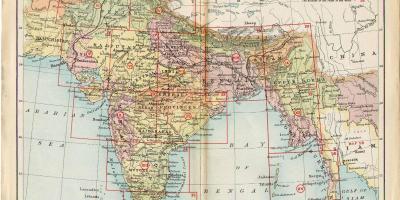 Alte Karte von Indien