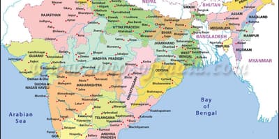 Die wichtigsten Häfen der Karte von Indien