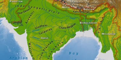 Indien geografische Karte