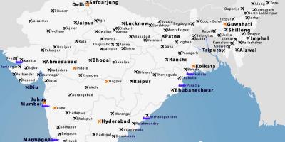 Karte der Flughäfen in Indien