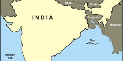 Karte von Indien mit Grenzen