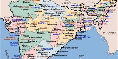 Politische Karte Indiens mit Bundesstaaten