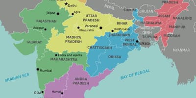 Indische Regionen anzeigen