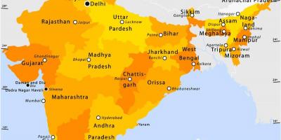 Karte von Indien Staaten