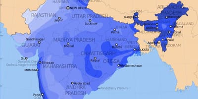 Indien Niederschlagsmenge anzeigen