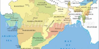 Landkarte Indien-politische