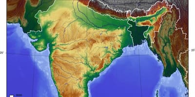 Topographische Karte von Indien